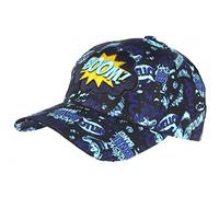 Nyls Création Casquette Enfant Bleue Originale Pop Art Boom Baseball de 7 à 11 Ans - Taille Unique - Bleu