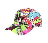 Nyls Création Casquette Enfant NY Boom BD Multicolore Streetwear Garçon Fille Comics 7 a 12 Ans - Taille Unique - Blanc