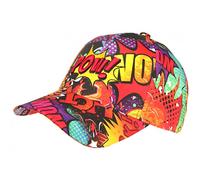 Nyls Création Casquette Enfant Orange et Rouge Originale Pop Art Pow Baseball de 7 à 11 Ans - Taille Unique - Orange