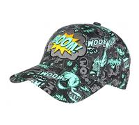 Nyls Création Casquette Enfant Turquoise et Grise Originale Pop Boom Baseball de 7 à 11 Ans - Taille Unique - Vert
