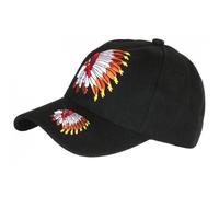 -Nyls Création-Casquette Indien Noire USA avec Coiffe Tendance Baseball - Noir Taille unique