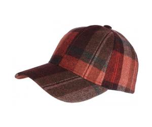 Nyls Création Casquette Laine Rouge Bordeaux a Carreaux Baseball Volga - Taille Unique - Rouge