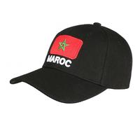 Nyls Création Casquette Maroc Noire et Rouge Drapeau Marocain Baseball - Taille Unique - Noir