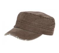 -Nyls Création-Casquette Militaire Vintage Marron Vieillie en Coton Tendance Kolja - Marron Taille unique