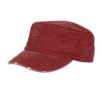 -Nyls Création-Casquette Militaire Vintage Rouge Vieillie en Coton Tendance Kolja - Rouge Taille unique