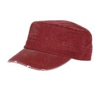 Nyls Création Casquette Militaire Vintage Rouge Vieillie en Coton Tendance Kolja - Taille Unique - Rouge