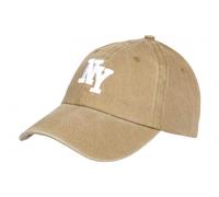 Nyls Création Casquette NY Marron Vintage en Coton Délavé Fifth