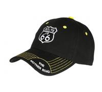 Nyls Création Casquette Route 66 Noire et Jaune Mother Road Baseball Biker - Taille Unique - Noir