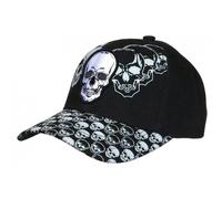 -Nyls Création-Casquette Tete de Mort et Cranes Noire et Blanche Biker Baseball Motard - Noir Taille unique