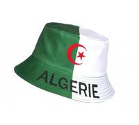 Nyls Création Chapeau Bob Algérie Vert Blanc Drapeau Algérien Unisexe Supporter Reversible - Taille Unique - Vert