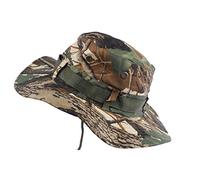 Nyls Création Chapeau Bob Chasse Vert et Marron Camouflage avec Lien et Protege Nuque - Homme