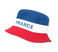 Nyls Création Chapeau Bob France Bleu Blanc Rouge Reversible Noir en Coton - Taille Unique - Bleu