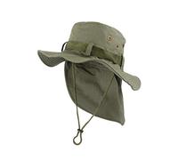 Nyls Création Chapeau Bob Safari Vert Kaki Lien Serrage et Protege Nuque - Homme
