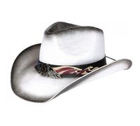 -Nyls Création-Chapeau Cowboy Blanc en Paille Country USA Qualite Prestige Ballad - Blanc Taille unique