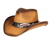 -Nyls Création-Chapeau Cowboy Marron Paille Country USA Qualite Prestige Ballad - Marron Taille unique
