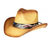 -Nyls Création-Chapeau Cowboy Marron Paille USA Country Qualite Prestige Ballad - Marron Taille unique