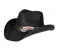 -Nyls Création-Chapeau Cowboy Noir en Paille Country USA Qualite Prestige Ballad - Noir Taille unique
