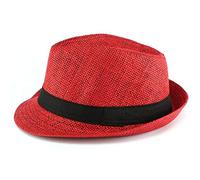 Nyls Création Chapeau Paille Enfant Rouge Mylko 6 a 11 Ans - Garçon