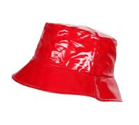 Nyls Création Chapeau Pluie Rouge Tendance Bob Impermeable Vernis Pluyx - Taille Unique - Rouge