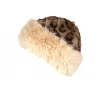 Nyls Création Chapka Bonnet Fourrure Leopard Beige Doublure Polaire Masha - Taille Unique - Beige