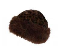 Nyls Création Chapka Bonnet Fourrure Leopard Marron Doublure Polaire Masha - Taille Unique - Marron