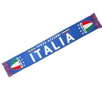 Nyls Création Écharpe de Supporter Italie, Bleu, Acrylique Tricoté, Forza Azzurri, 140 x 20 cm, Style Sportswear