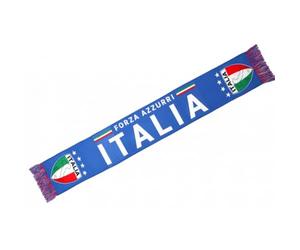 Nyls Création Echarpe Italie Supporter Drapeau Forza Azzurri Blason Vert Blanc Rouge - Taille unique - Bleu
