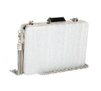 Nyls Création Minaudiere Argent Sac de soiree Gris Brillant Pochette Mariage Nojya - Taille unique - Gris