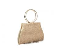 Nyls Création Petit Sac de soiree Doré Strass Pochette femme Mariage Gold Brydia - Taille unique - Jaune