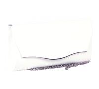 Nyls Création Pochette Femme Blanche Vernis Mariage Minaudiere Chic Egla - Taille unique - Blanc