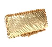 Nyls Création Pochette Femme Doree Sequins Sac Soiree Mariage Gold Chic Eleny - Taille unique - Jaune