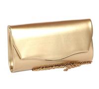 Nyls Création Pochette Femme Doree Vernis Mariage Minaudiere Gold Egla - Taille unique - Jaune