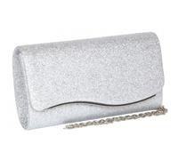 Nyls Création Pochette Femme Grise Argent Brillante Mariage Soiree Jollia - Taille unique - Gris