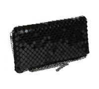 Nyls Création Pochette Femme Noire Sequins Sac Soiree Mariage Chic Eleny - Taille unique - Noir