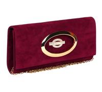 Nyls Création Pochette Femme Rouge Bordeaux Velours Mariage Sac Soiree Minaudiere Vilky - Taille unique - Rouge