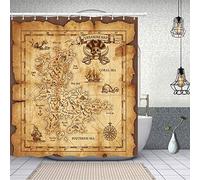 NYMB Rideau de Bain en Polyester résistant à la moisissure Motif Bateau Pirate 175 x 178 cm