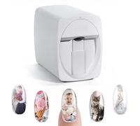 NYMFEA Imprimante d'art D'ongle 3D,Machine d'impression D'ongles Automatique Intelligente,Prise en Charge WiFi/Bricolage/USB,Imprimante D'ongles pour Un Usage Domestique en Salon Manucure,White