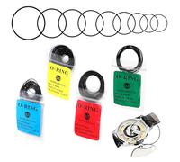 Nymora 80 O-rings pour montres - Set d'O-rings pour réparation de montres, joints d'étanchéité waterproof 0.5/0.6/0.7/0.8 mm, joint de rechange en silicone-gomme pour couvercle arrière de montre