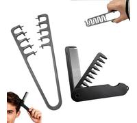 Nymora Pêigne Texture Volumisante à Dents Larges, 1x Pêigne Volumineuse Argent + 1x Pêigne Pliante Set, Pêigne Mane pour Hommes, Design de Voyage