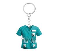 Nymora porte-clés docteur - cadeaux dentiste : élégant pendentif porte-clés bleu tiffany avec costume de dentiste