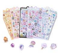 Nymora Set de Stickers Mini 3D - 6 Autocollants Mignons d’Animaux Cartoon Kawaii, Stickers Tiny Étanche pour Déco, Livre de Stickers Washi, Coques de Téléphone & Carnet de Notes