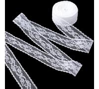 Nymora Spitzenband Weiß, 2.5cm x 18.2m (ca. 20 Yards) - Lace Borten und Bänder zum Nähen, Trim & Embellishments für Hochzeit Tischdeko Basteln