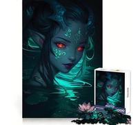 Nymphe des eaux Mystique aux Yeux Brillants Puzzle de 1000 pièces pour Adultes Jeu de logique et de réflexion Loisirs et Divertissement Bords Lisses (38x26cm)