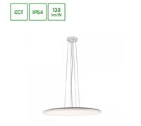 Nymphea Flat Duo LED Plafonnier 48W CCT 4800lm IP54 Ø500x26mm Blanc Rond - Mo