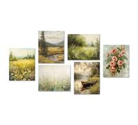 NymphFable Affiche de Décoration Murale de Paysage Rustique, Poster en toile pour Salon de Ferme Chambre à coucher 8x10 in Non Encadré Set de 6