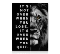 NymphFable Affiche Décorative Murale Lion Motivationnel Noir et Blanc Affiche Murale Inspiratrice pour Bureau Salle de Gym Décoration de Salon 12x16 in Non Encadré