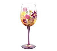 NymphFable Verre à Vin à Fleurs éternelles Verres à Vin de 15oz Peints à la Main, Verres à Vin Colorés Cadeaux d'anniversaire de Mariage pour Femmes