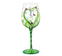NymphFable Verre à Vin Peint à la Main Coccinelle Coloré Verre a Vin Design Personnalisé Verre a Pied Rouge Cadeau pour Femme 42cl