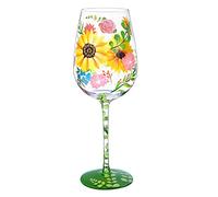 NymphFable Verre à Vin Peint à la Main Fleurs Aquarelle Verre Vin Rouge 42cl Cadeau Personnalisé pour Famille et Ami