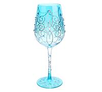 NymphFable Verre à Vin Peint à la Main Style Princesse Bleue Verre Vin Rouge 42cl Cadeau Mariage Saint Valentin